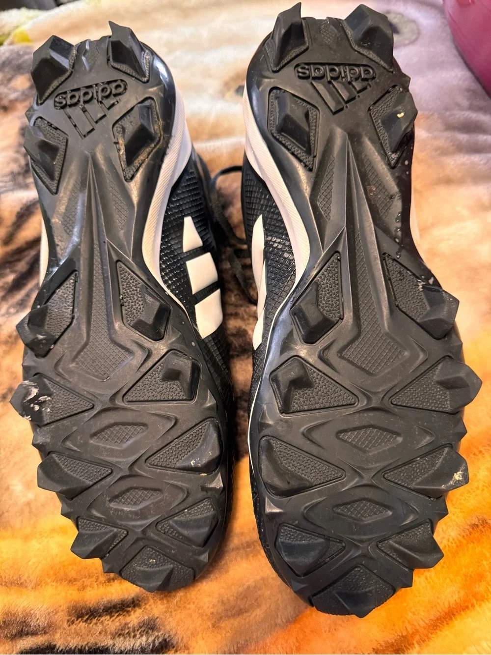 Men's Adidas Black cleats with White